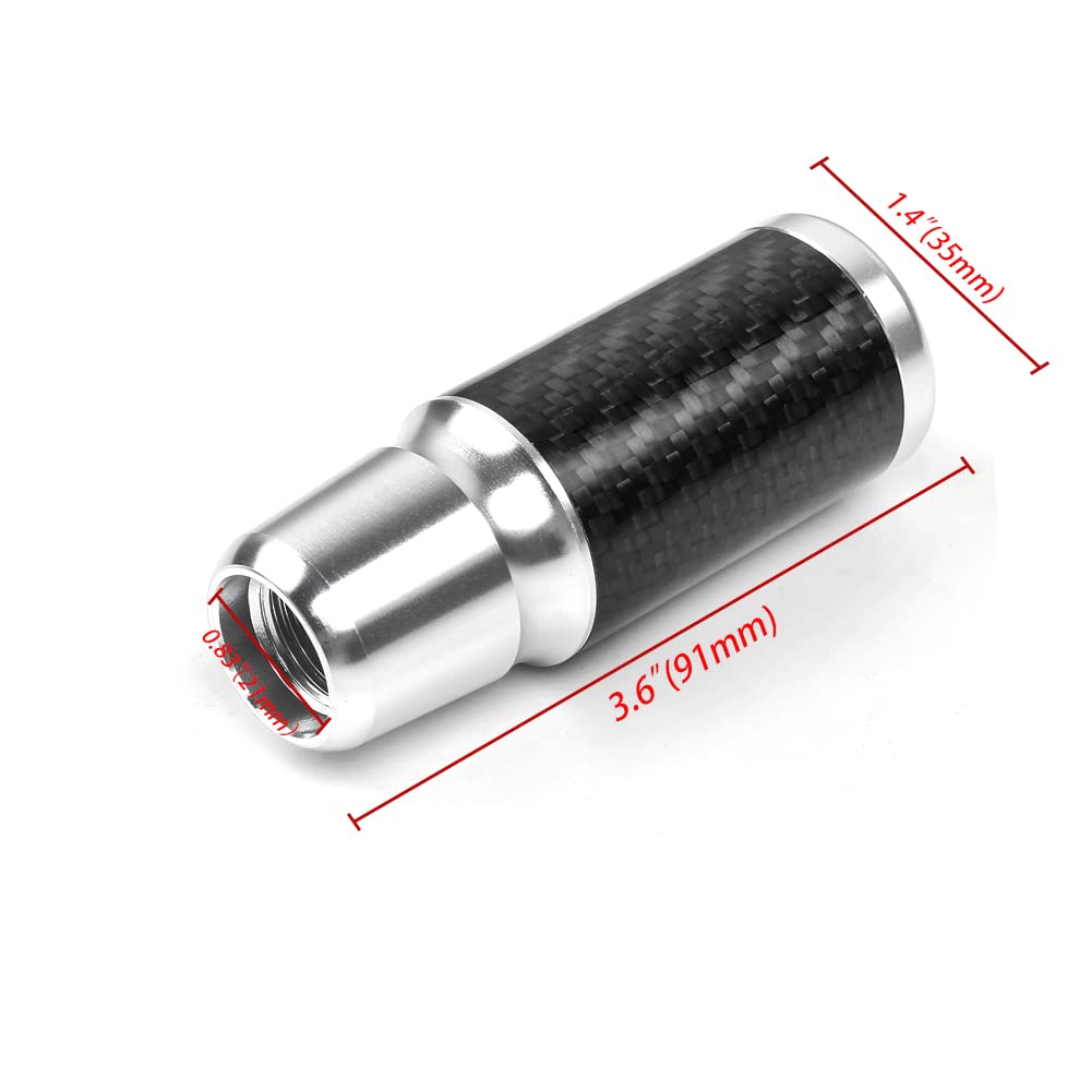 MUTKEI Aluminum Shift with 3 Carbon Compatible with Automatic and Manual Transmission Universal Knob, 5-Speed/6-Speed, Adapters, Fiber, Vehicles,