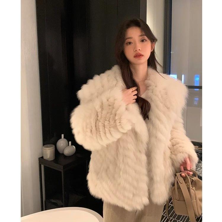 Winter Women Faux Fur Jacket Fleece Lined Thick Warm Coat Fashion Outwear