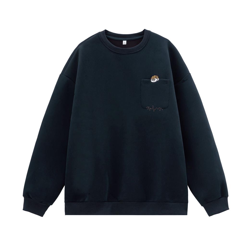 Vintage Embroidered Round Neck Sweatshirt For Casual Autumn Wear