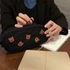 Practical Embroidery Canvas Pencil Bag Kids Gift Pen Case Kawaii Bear