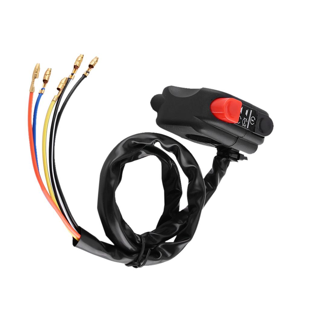 7 8inch Motorcycle Motorbike Handlebar Mount On Off Switch Assembly with Connecting Wires