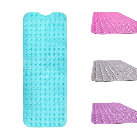 

100x40cm PVC Non Slip Bath Shower Floor Mat with Suction Cups Bathroom Carpet