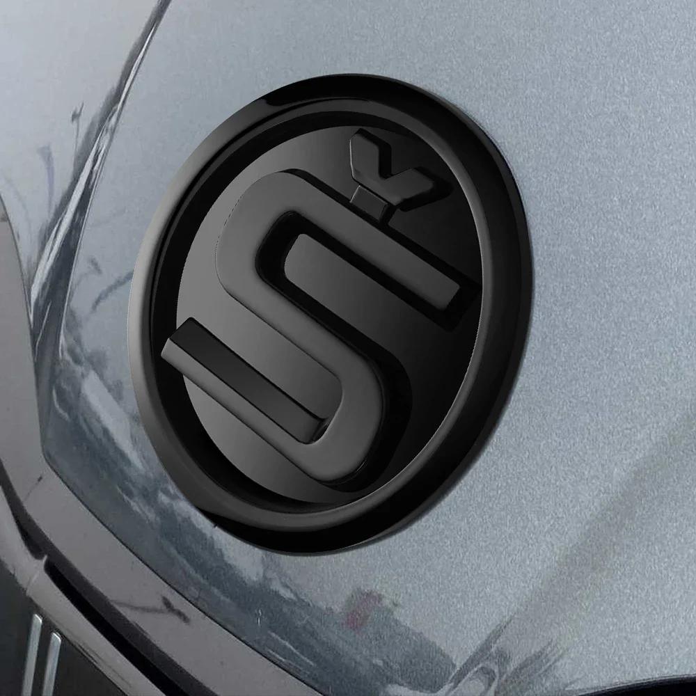 Car Sticker Badge For Skoda Hood Sticker 110mm Black S Logo Emblem For SKODA ENYAQ SUPERB OCTAVIA KAMIQ KODIAQ FABIA SCALA Skoda