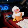 Universal Car Tissue Hanger Cute Duck Creative Tissue Holder Plush Vehicle Tissue Case Paper Box 2-in-1 Storage Car Tissue Box