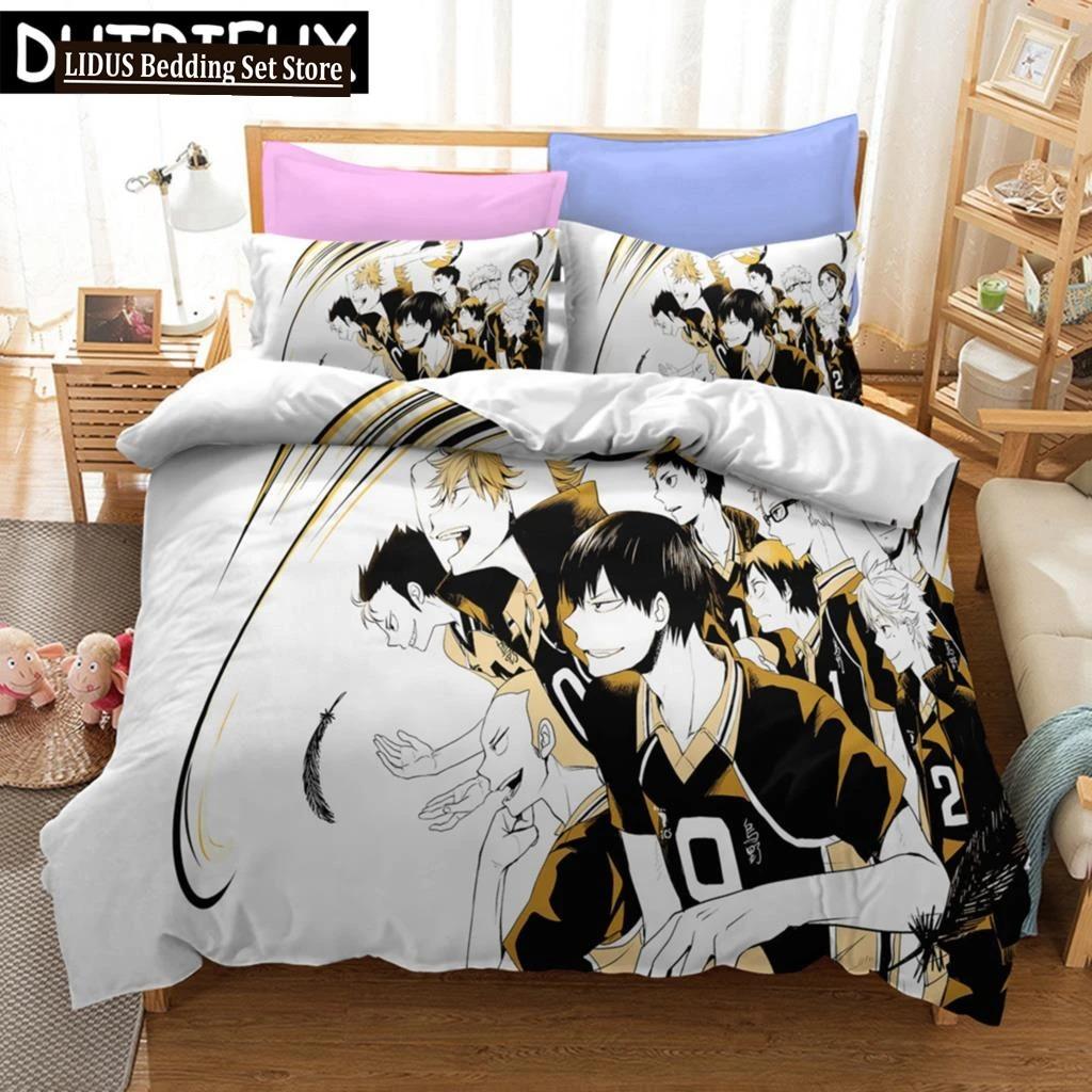 Comforter Haikyuu!! Bedding Set 3D Anime Polyester S Queen King For Boys Gift Volleyball Anime S
