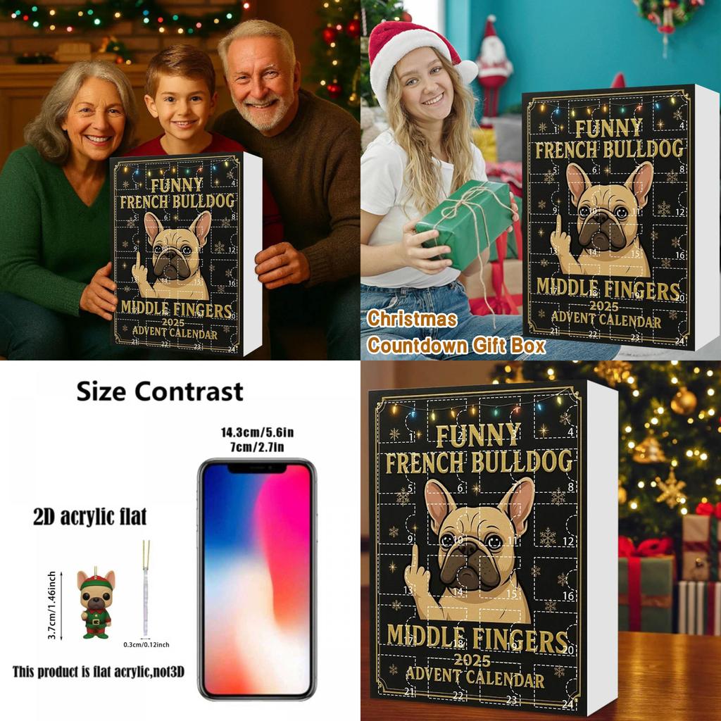 Christmas Bling Box Series Dog Hanging Decor With Playful Middle Finger Design For Celebrations
