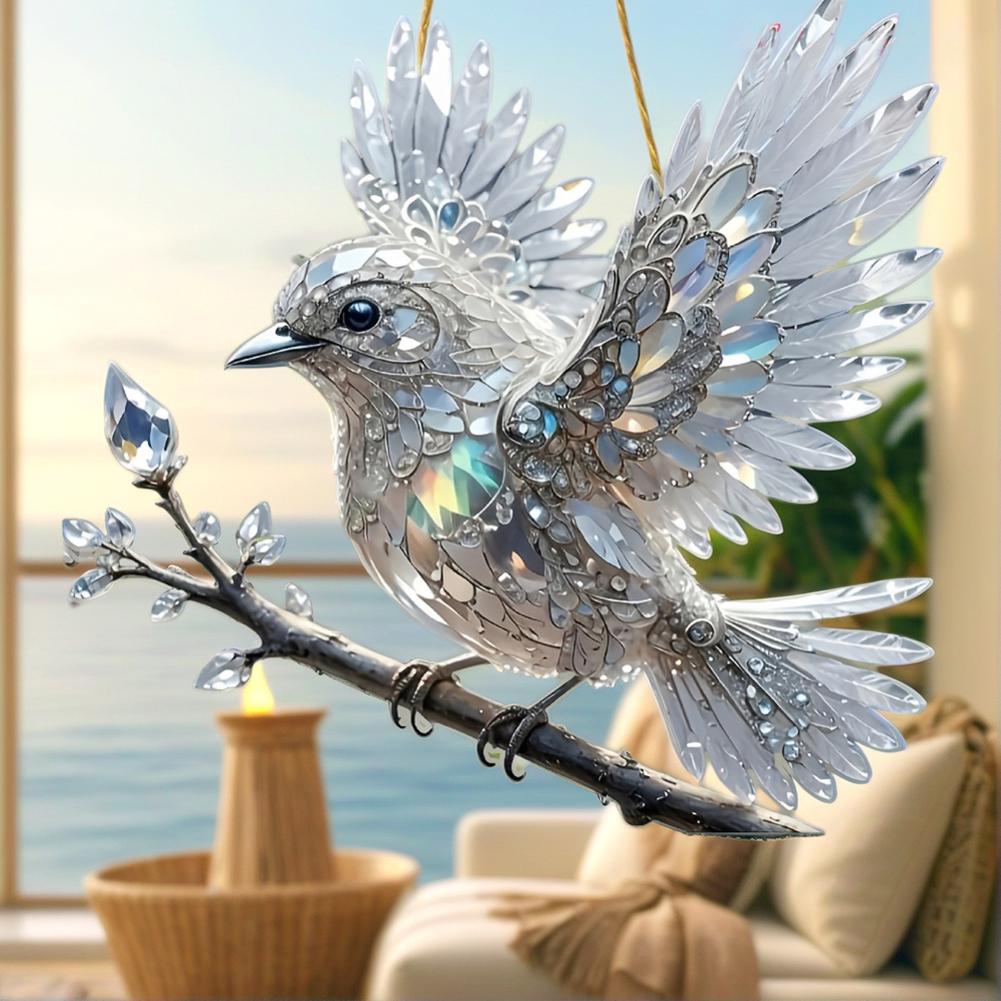 1/2/3PCS Hanging Acrylic Bird Pendant Ornament Dream Suncatchers Window Stained Birds Hummingbird Stained Window Hanging Crafts