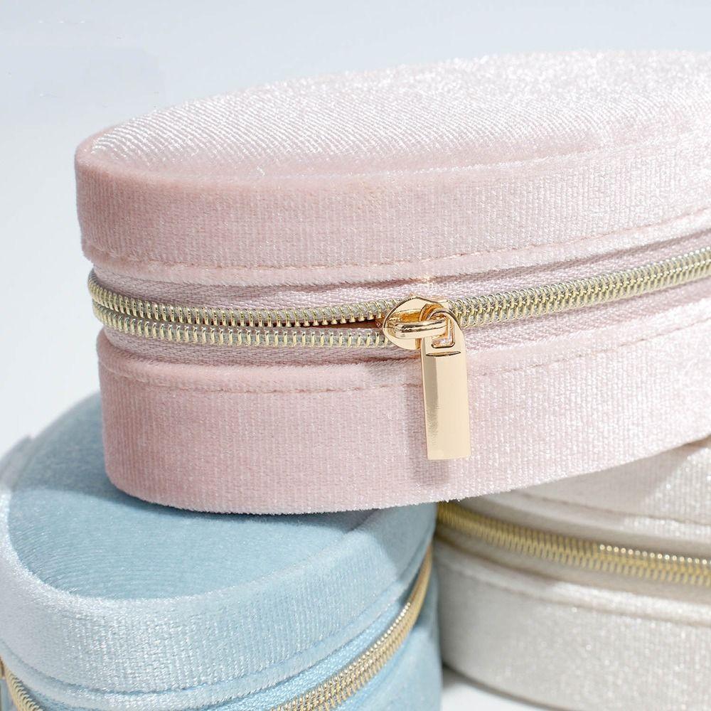 Velvet Necklace Storage Display Box Mini Jewelry Packaging Box Oval Jewelry Box  for Home