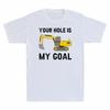 Unisexs Tshirt Hole Top Cotton Goal White Is Pattern Excavator Funny My Your