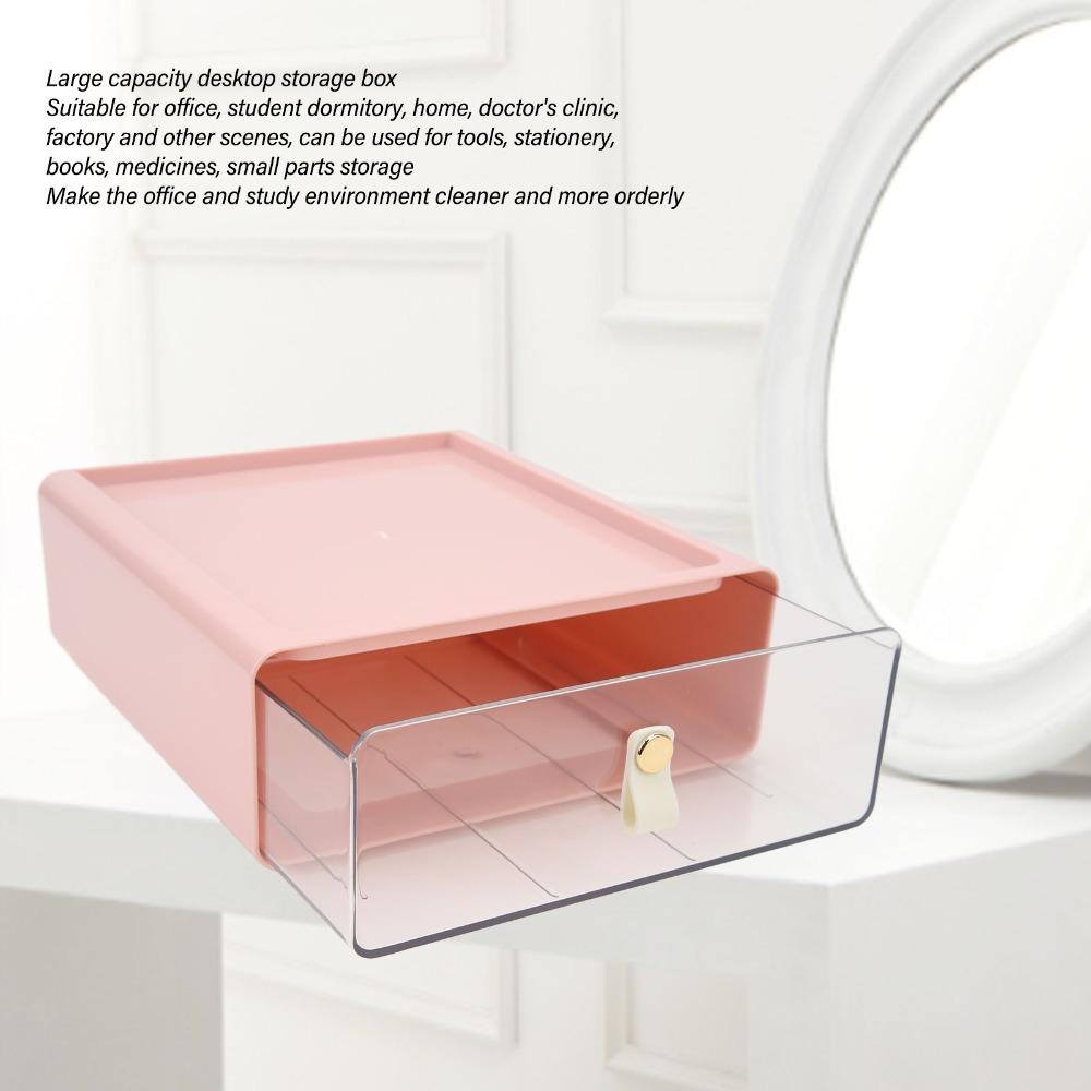 Transparent Material Storage Container Cream Color Desk Organizer Drawer Organizer Home