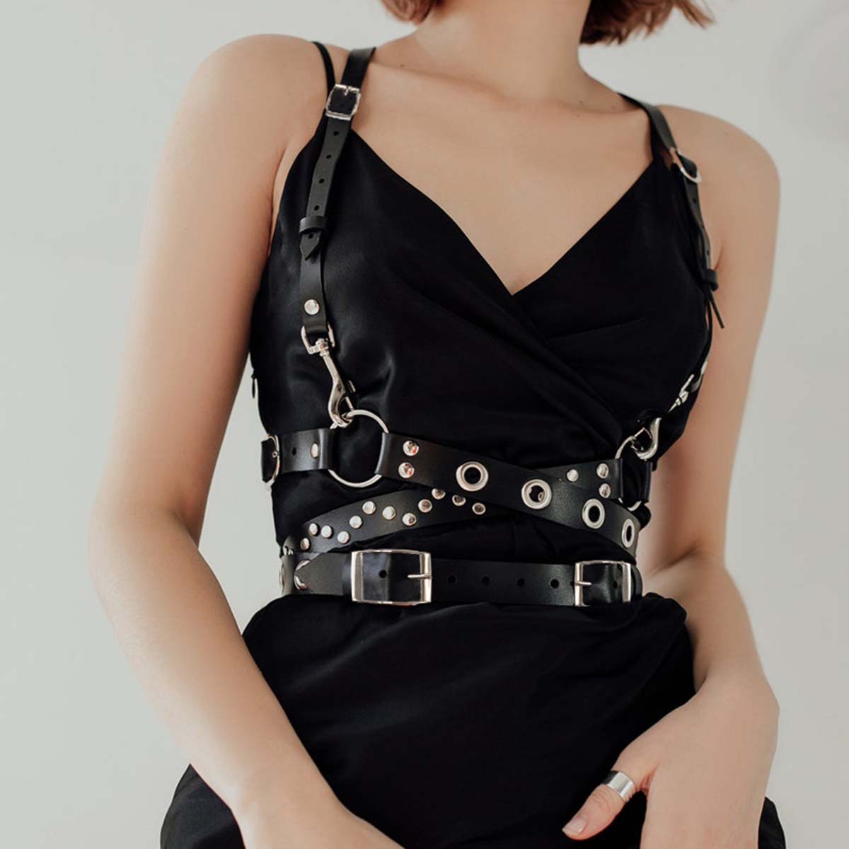 

Женский Модный Пояс Корсетный Пояс Уличный Стиль Кожаное Белье Нагрудная Шлейка Панк Рок Кожаный Пояс Готические Аксессуары Одежда