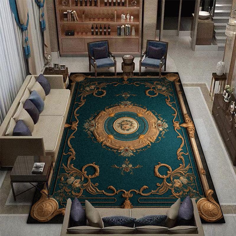 Retro American Style Carpet for Living Room Large Area Decoration Sofa Coffee Table Rugs Home Bedroom Non-slip Lounge Floor Mat