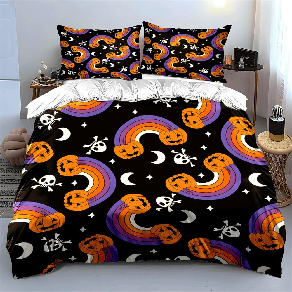 Halloween-Themed Decor Set Design Exquisite Three-Piece Bedding Set Gift For Kids And Adults