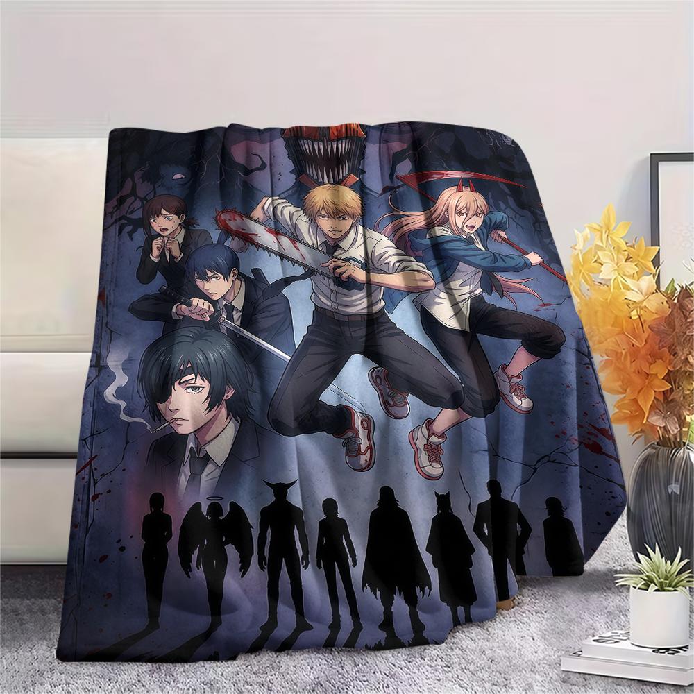 Chainsaw Man characterPrint Flannel Blanket, High quality Comfortable for All Seasons, Home Decor, Warmth and Comfort