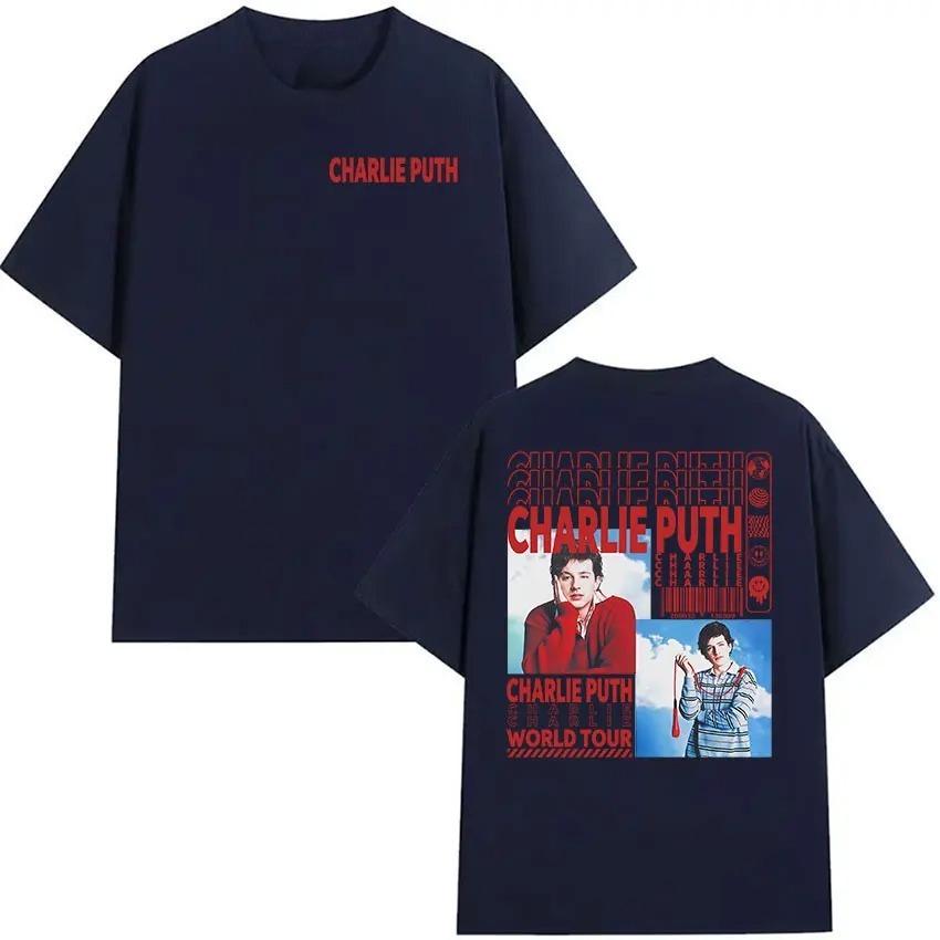 Unisex Fashion Vintage Oversized Cotton Tshirt Streetwear Rapper Charlie Puth Whatevers Clever World Tour 2026 Graphic T Shirts