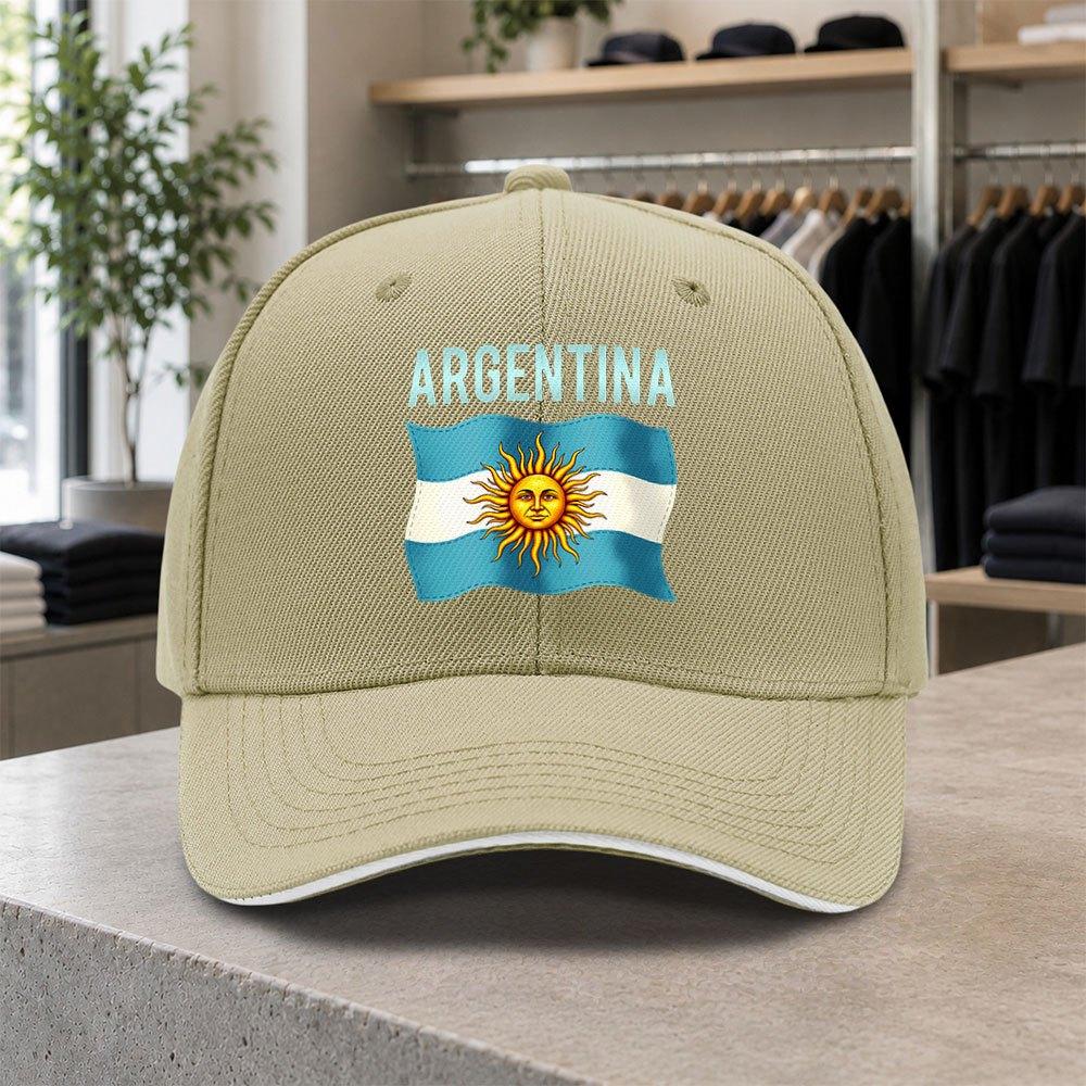 Argentina Flag Pattern Unisexs Sandwich Cap Casual Duckbill Baseball Hat Trendy Gift for Weddings Parties Birthdays
