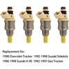 4 szt. Wtryskiwacze paliwa Zamiennik do Chevrolet/chevy Tracker Suzuki Sidekick X-90 Geo Tracker 1.6L 4G1549 1571058B00 INP-470