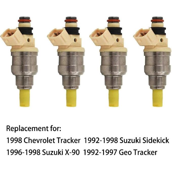 4 szt. Wtryskiwacze paliwa Zamiennik do Chevrolet/chevy Tracker Suzuki Sidekick X-90 Geo Tracker 1.6L 4G1549 1571058B00 INP-470