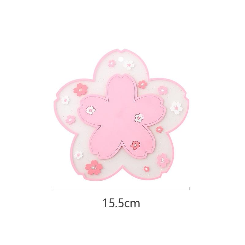 

1/2PC Kawaii Coasters Japanese Style Sakura Coffee Cup Coaster Sakura Insulated Table Mat Tea Milk Cup Home Decoration Drinkware