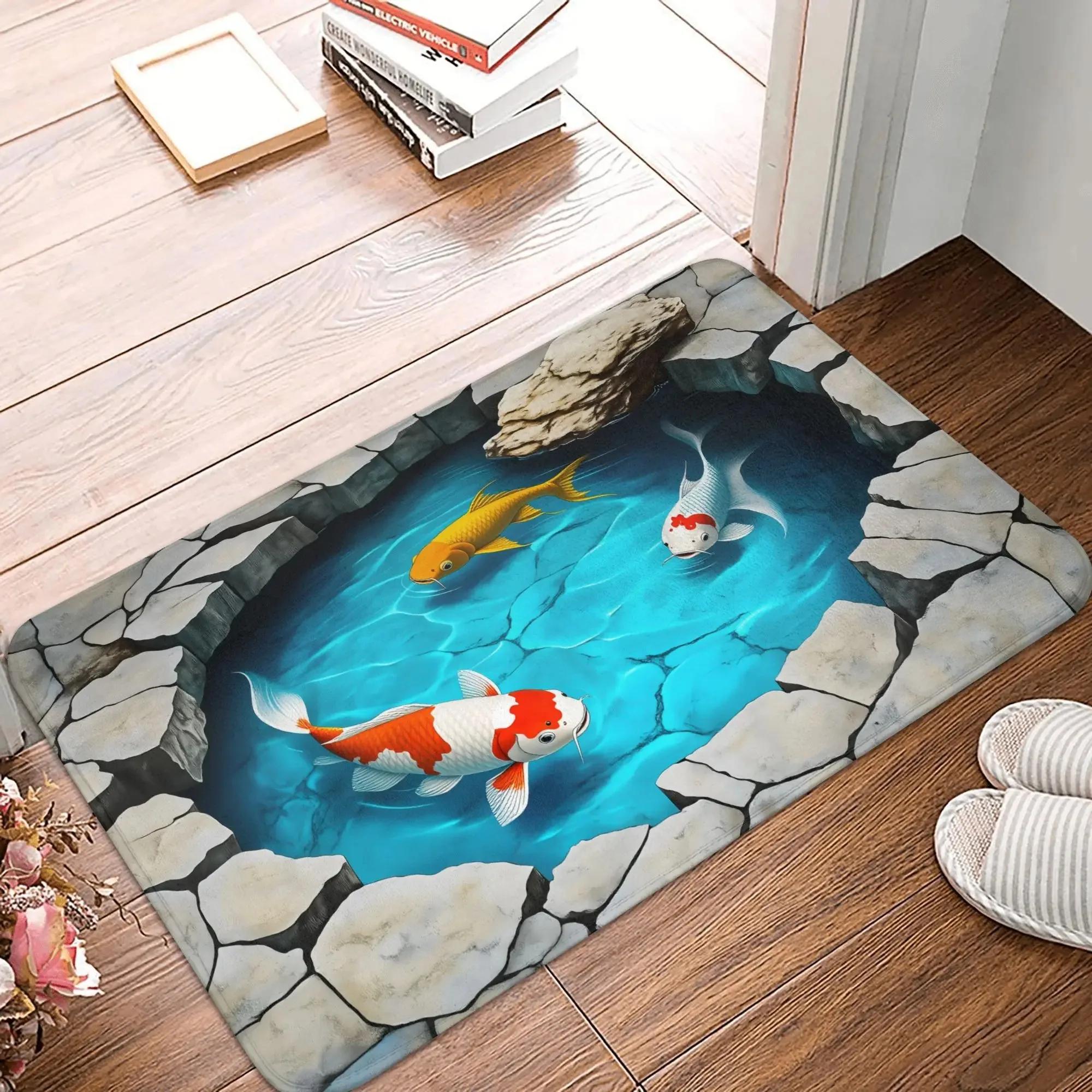 

Carpet Entrance Door 3D Visual Ocean Floor Mat Bathroom and Toilet Door Mat Personalized Mat Home Decoration Rugs 40x60CM