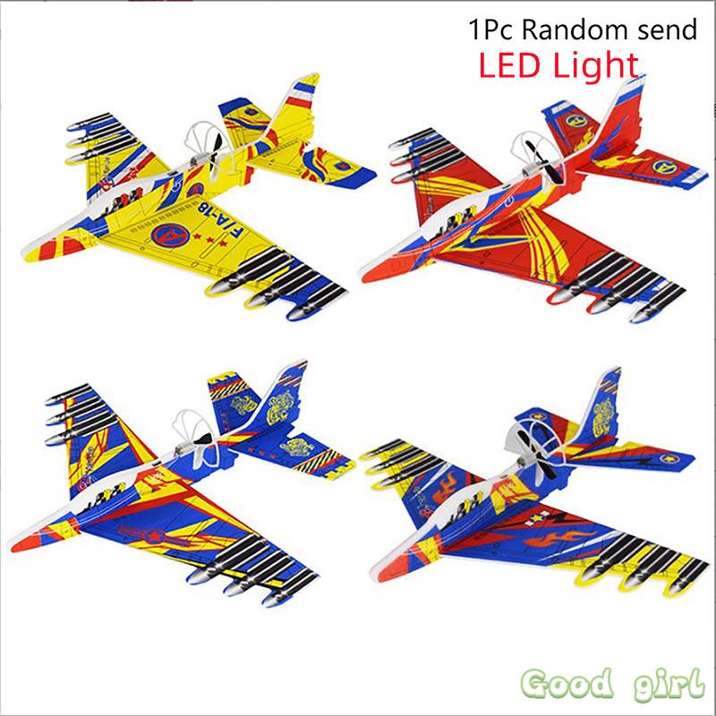Play Hand Throwing Airplane Electric Plane Foam Airplane Electric Led Foam Throwing Glider Aircraft Model Outdoor Boys Toy