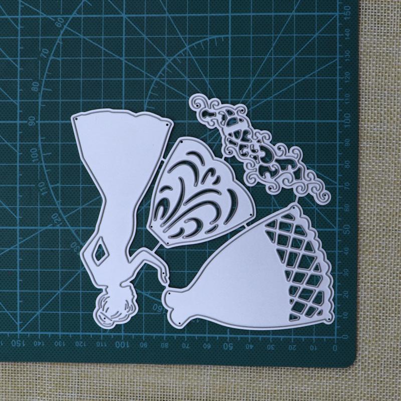 

Невеста Принцесса Платье Рамка Металлические Штампы Для Вырубки Для Альбома Скрапбукинга Бумага Карты Тисненый Трафарет серебряный