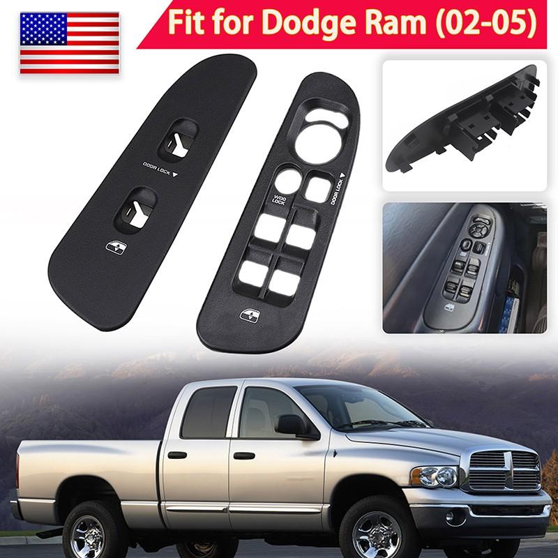 2PCS Black Door Window Switch Panel Bezel For 2002-2010 Dodge Ram 1500 2500 3500