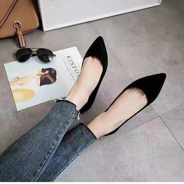 Pointed flat-soled single shoes 2025 autumn new soft-soled work shoes are not tired after standing for a long time, professional work shoes women's bl