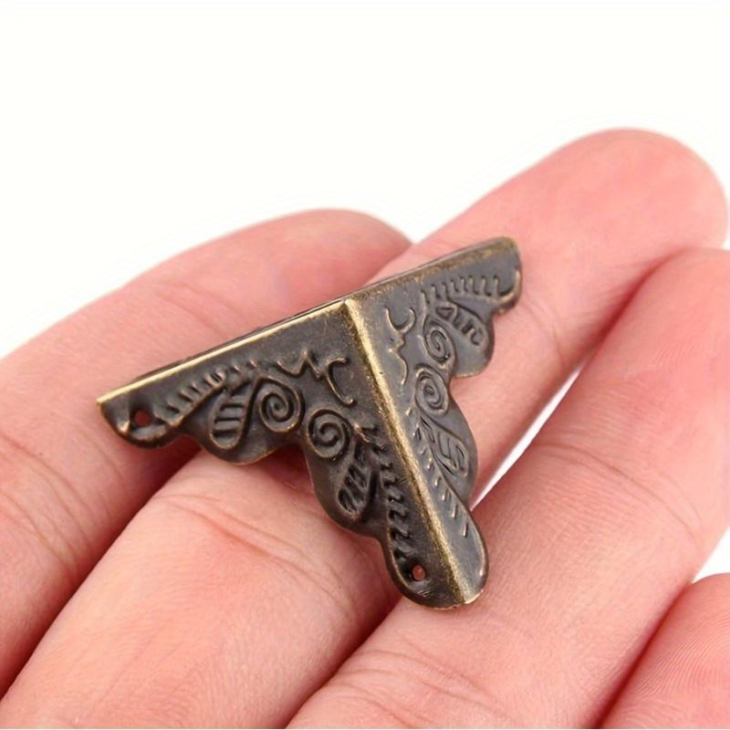 20 ks Kovové chrániče rohů v antické bronzové barvě, Bez latexu, Elegantní chrániče hran pro krabice, Nábytek, Police, Stoly - Vintage povrchová úprava