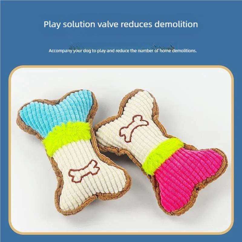 1pc Dog Squeaky Toys, Plush Dogs Chew Toy for Small Breed Chewer Squeak Puppy Teething Chewing Aggressive Interactive