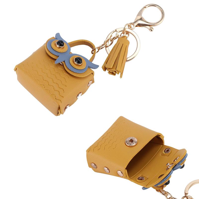 1 PZ Forma di Gufo Portachiavi Contenitore Accessori Borsa Ornamenti Borsa Ciondoli Borsa Portachiavi Squisito Multicolore