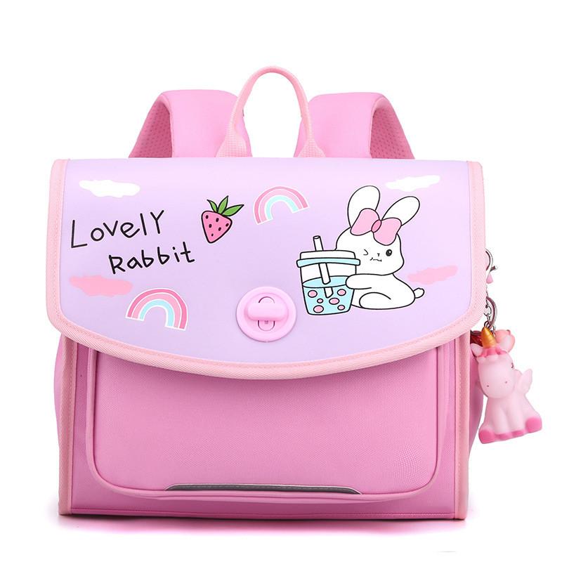 Stylish Gender Neutral School Backpack With Cute Rabbit Design For Children