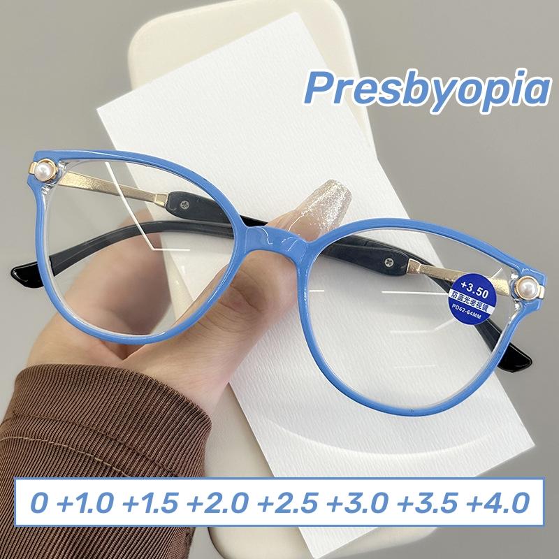 New Pearl Reading Glasses Frame Vintage Lady's Cat Eyes Presbyopia Eyewear Anti Blue Light Optical Spectacle Eyeglasses