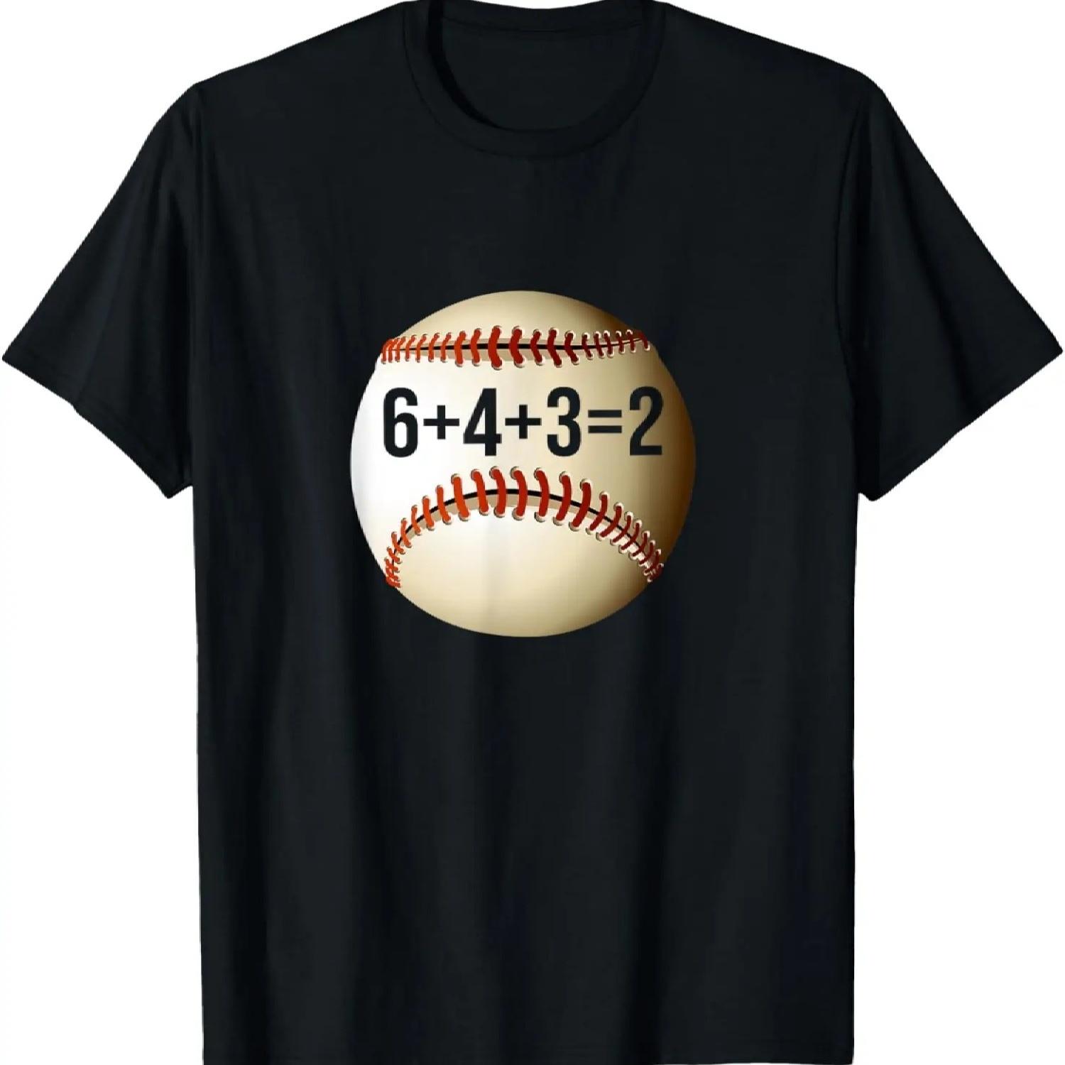 

6+4+3=2 Double Play Baseball Player Baseball Saying T-Shirt XXXXXL чорний