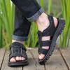Fashion Summer Men's Brown Sandals New Beach Shoes Thick Soled Cowhide Sandals Men Outdoor Casual Non-slip Genuine Leather Sandals Man