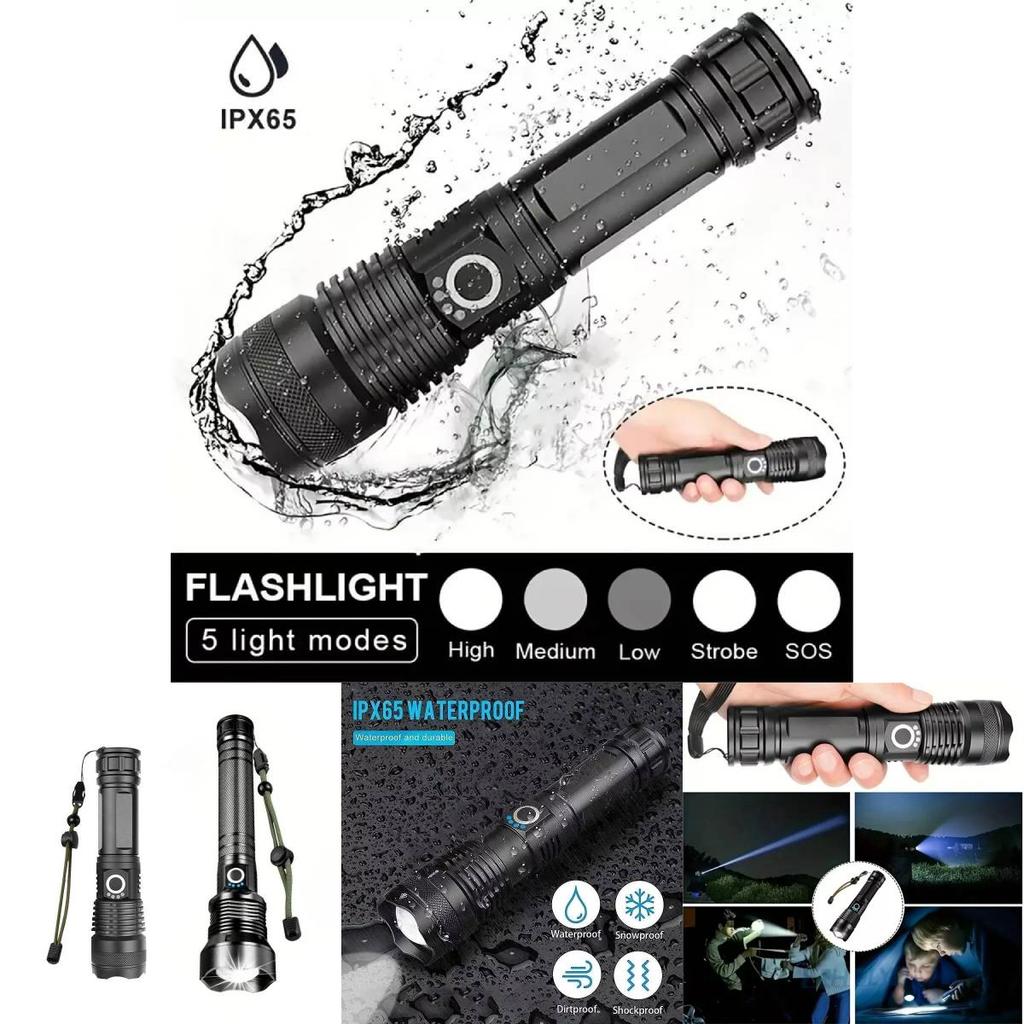 High Brightness Portable P50 Led Flashlight With Durable Aluminum Alloy Waterproof Design Ideal For Camping And Hiking