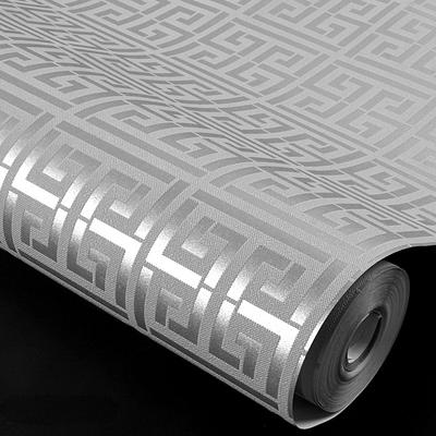 Grey Silver Black and White Modern Geometric Lattice Embossed Texture 3D Wallpaper El Study Background Decor Wall Paper