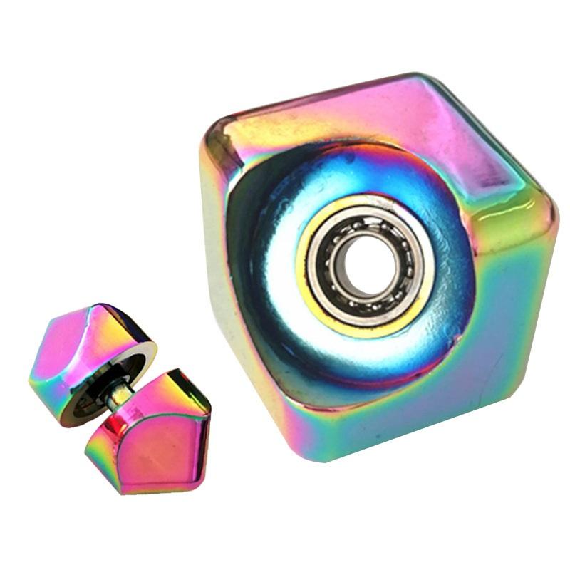 Cube Spinner 4-in-1 Decompression Spinning Toy Desktop  Metal EDC Hand Fidgets Spinner Build Flipo Flip Gift for Kids Adults.