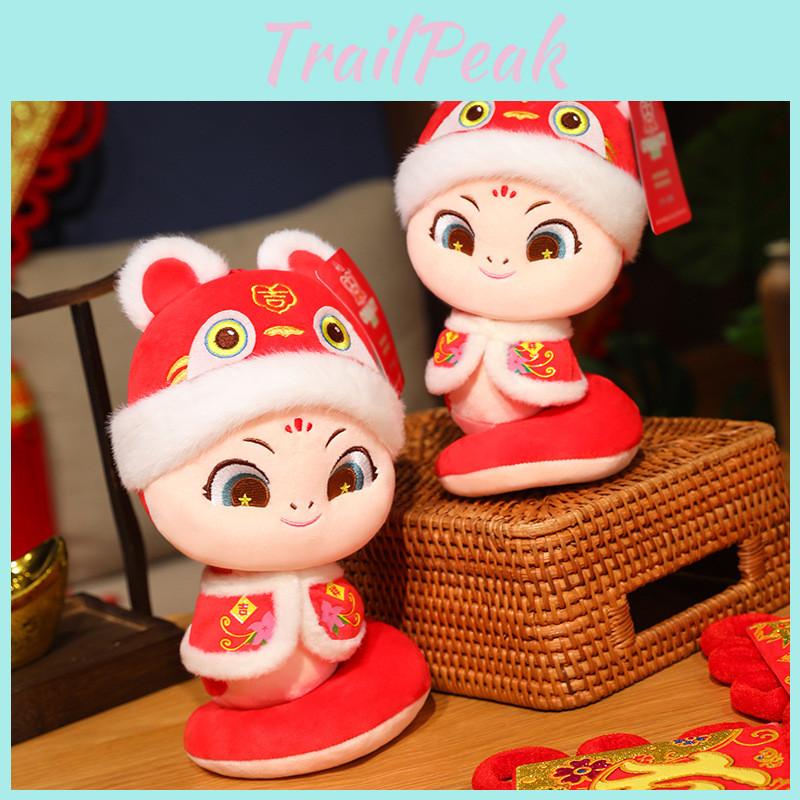 Adorable Tang Suit Snake Plush Toy 2025 Year Of The Snake Zodiac Doll Cute Snake Gift