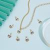 BENECREAT 10Pcs 18K Gold Plated Midnight Blue Evil Eye Enamel Charms, Flat Round Pendants with Jump Rings for DIY Necklace Bracelet Jewelry Making