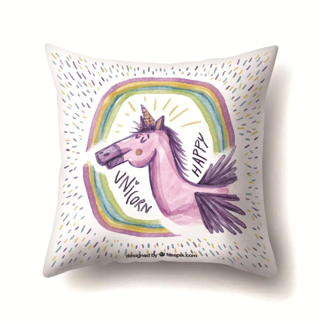 Unicorn Cute Cactus Polyester Pillow Cover Cushion