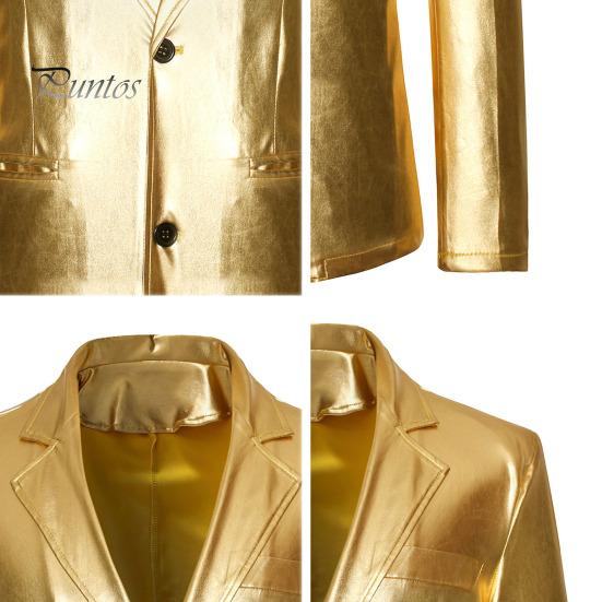 2 Teile/satz Männer Anzug Mantel Hosen Set Revers Langarm Einreiher Anzug Jacke Lange Hosen Set Goldene Prägung Business Anzug