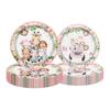 2025 Pink Jungle Animal Party Paper Tableware Set: Plates, Cups, Napkins, Tablecloth