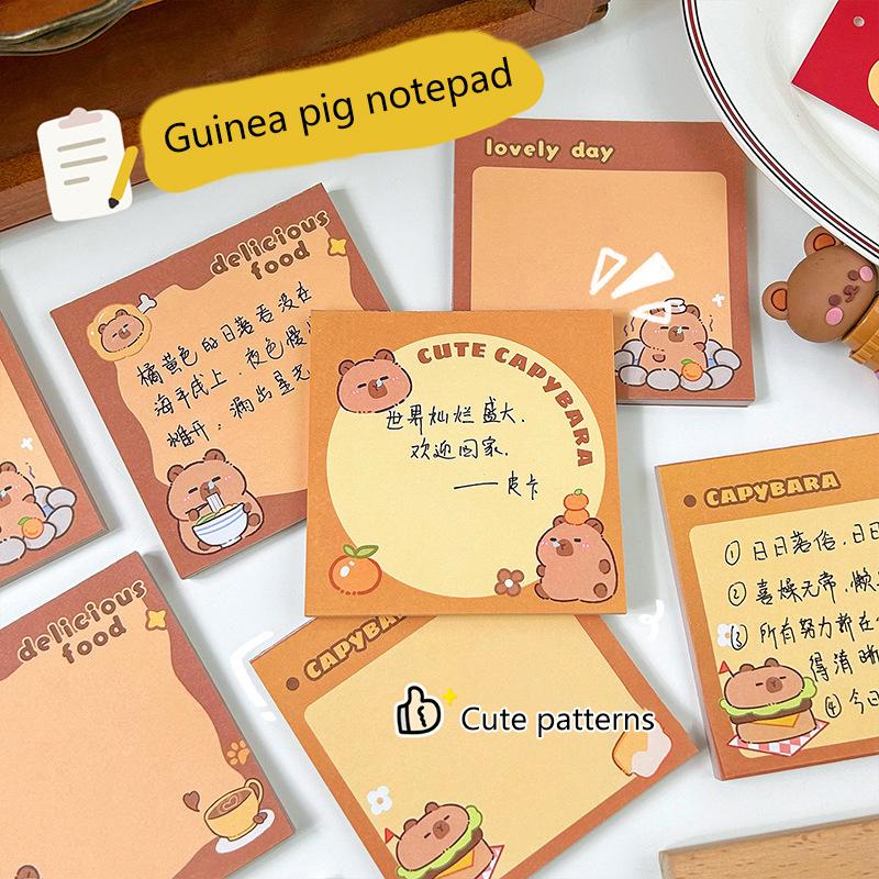 50 Blatt Kawaii Capybara Cartoon Tiere Haftnotizblock Dekorative Schreibwaren Aufkleber Büro Schulbedarf Kindergeschenke
