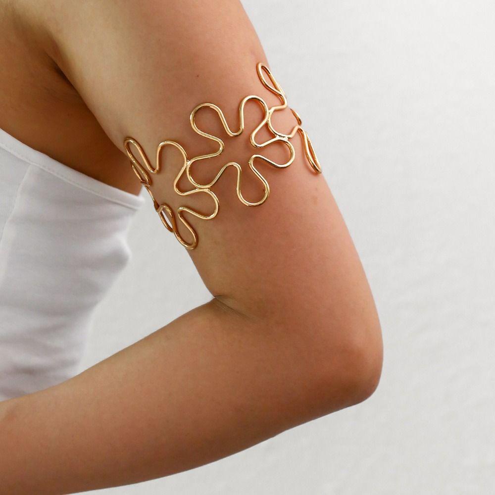 Fashion Wide Open Bangle Metal Arm Bracelet New Armband Jewelry Accessories