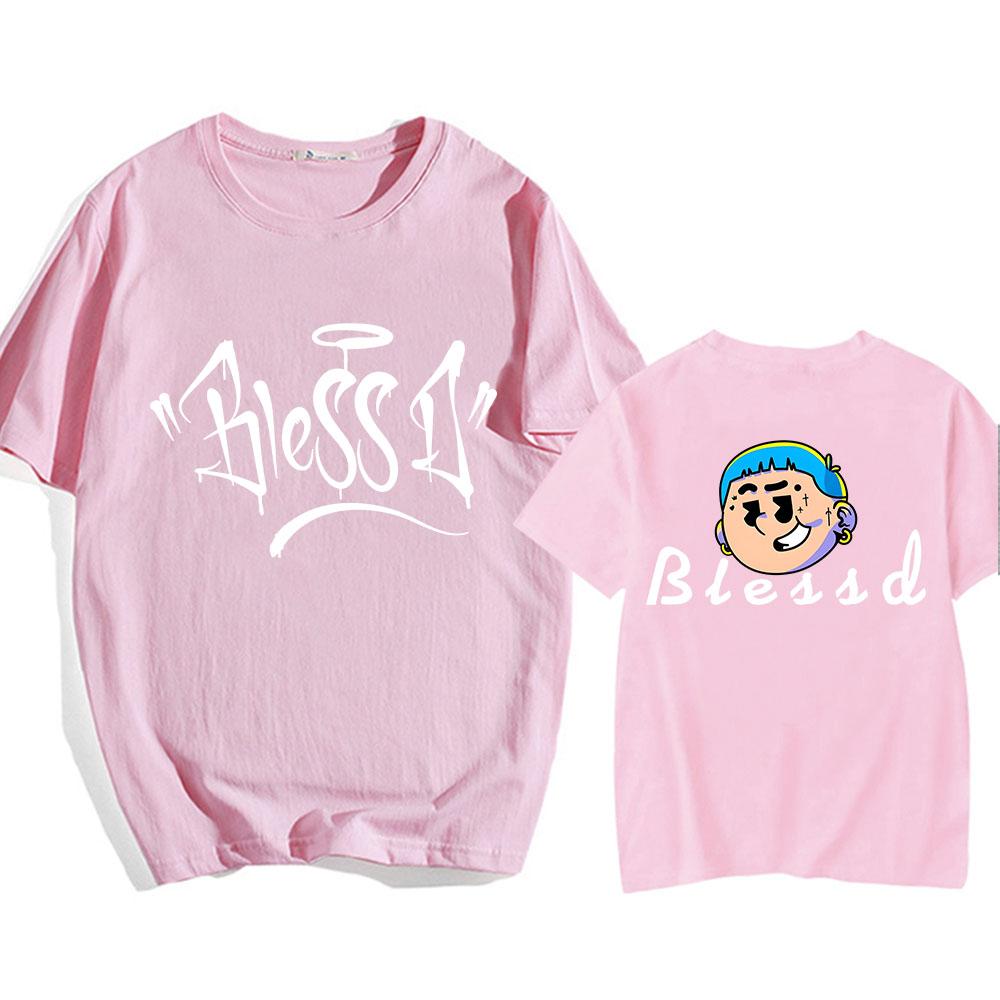 Blessd Print Tshirts Cotton High Quality Summer Unisex Tee-shirt Ropa Hombre Camisetas Short Sleeve O-neck Men Women T-shirt Tee