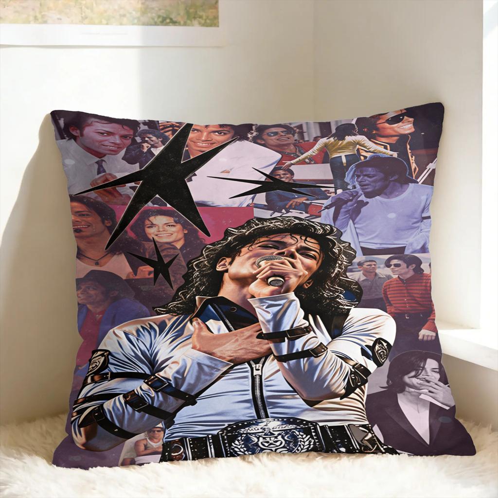 Pillow Cover MJ King Of Pop M-Michael J-jackson Novelty Pillow Case For Living Room Chair Pillowcases