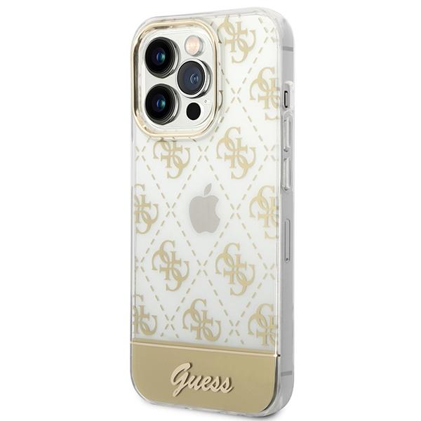 Guess Guhcp14Lhg4Mhg Iphone 14 Pro6,1 Złoty/Gold Hardcase 4G Pattern Script