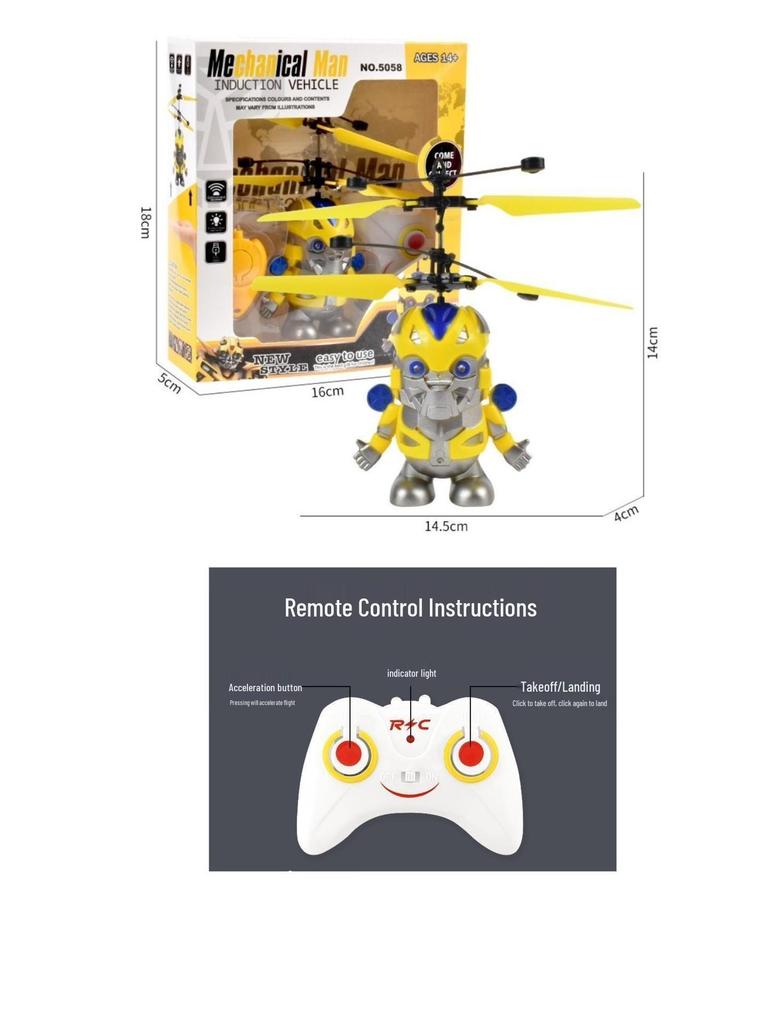 Bumblebee Schwebende Drohne Spielzeug: Sturzfestes Induktions-Helikopter für Kinder