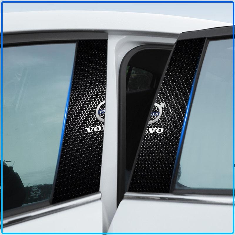 For Volvo S80 XC90 S40 V60 XC60 S60 C70 V50 XC70 V70 2Pcs Car Center Pillar Badge Anti-scratch Protector Films 3D Stickers Decorative